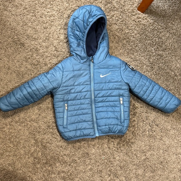 Nike Kids Light Blue Hooded Puffer Jacket - Picture 11 of 12